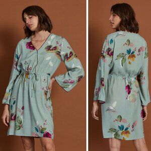 Laurence Tavernier Floral Print Satin Short Night Dress - 35712